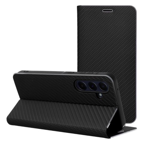 Kabura LUNA Book Carbon do HUAWEI P30 Lite czarny Kabura LUNA Book Carbon do HUAWEI P30 Lite czarny