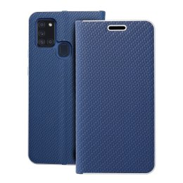 Kabura LUNA Book Carbon do SAMSUNG A21s niebieski