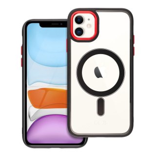 Futerał COLOR EDGE MAG COVER kompatybilny z MagSafe do IPHONE 11 czarno czerwony