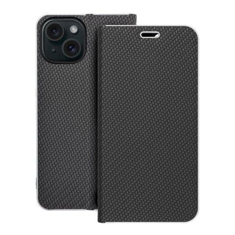 Kabura LUNA Book Carbon do IPHONE 15 czarny Kabura LUNA Book Carbon do IPHONE 15 czarny