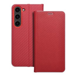 Kabura LUNA Book Carbon do SAMSUNG S23 czerwony