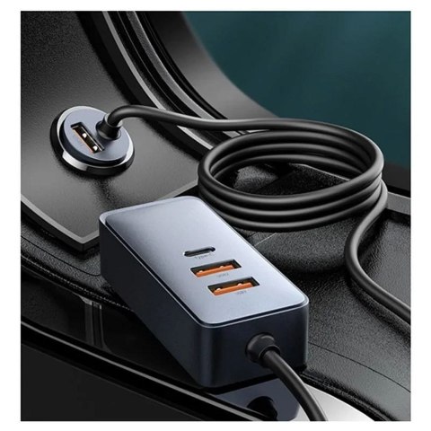 BASEUS ładowarka samochodowa 2 x USB A +2 x Typ C z kablem PD3.0 QC4.0 3A 120W CCBT-A0G 1,5 m szara BASEUS ładowarka samochodowa 2 x USB A +2 x Typ C z kablem PD3.0 QC4.0 3A 120W CCBT-A0G 1,5 m szara