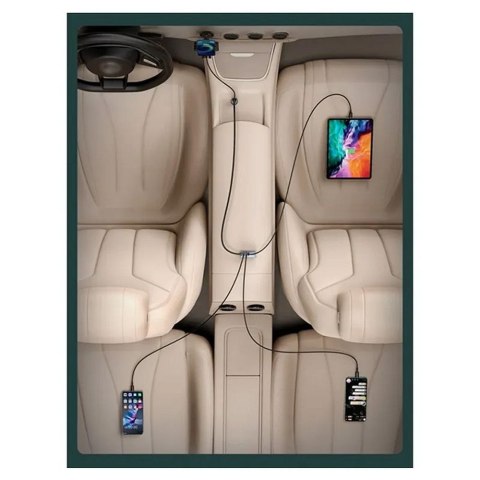 BASEUS ładowarka samochodowa 2 x USB A +2 x Typ C z kablem PD3.0 QC4.0 3A 120W CCBT-A0G 1,5 m szara BASEUS ładowarka samochodowa 2 x USB A +2 x Typ C z kablem PD3.0 QC4.0 3A 120W CCBT-A0G 1,5 m szara