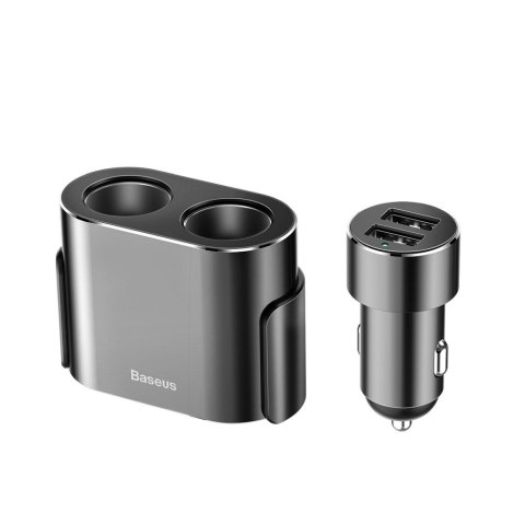 BASEUS ładowarka samochodowa 2 x USB A + 2 x gniazdo zapalniczki 80W 3,1A CRDYQ-01 czarna