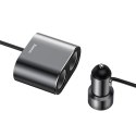 BASEUS ładowarka samochodowa 2 x USB A + 2 x gniazdo zapalniczki 80W 3,1A CRDYQ-01 czarna