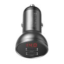 BASEUS ładowarka samochodowa 2 x USB A z wyświetlaczem 4,8A 24W CCBX-0G szara
