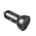 BASEUS ładowarka samochodowa 2 x USB A z wyświetlaczem 4,8A 24W CCBX-0G szara