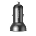BASEUS ładowarka samochodowa 2 x USB A z wyświetlaczem 4,8A 24W CCBX-0G szara