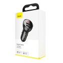 BASEUS ładowarka samochodowa 2 x USB A z wyświetlaczem 4,8A 24W CCBX-0G szara