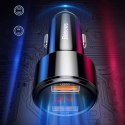 BASEUS ładowarka samochodowa 2 x USB A z wyświetlaczem PD QC4.0 5A 45W CCMLC20A-01/BS-C20A czarna