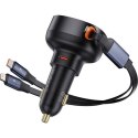 BASEUS ładowarka samochodowa Typ C + zwijany kabel 2w1 Typ C / Lightning PD3.0 QC4.0 3A 60W CCTXP-CCL / C00057802111-00 czarna