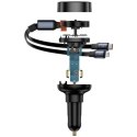 BASEUS ładowarka samochodowa Typ C + zwijany kabel 2w1 Typ C / Lightning PD3.0 QC4.0 3A 60W CCTXP-CCL / C00057802111-00 czarna