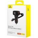 BASEUS ładowarka samochodowa Typ C + zwijany kabel 2w1 Typ C / Lightning PD3.0 QC4.0 3A 60W CCTXP-CCL / C00057802111-00 czarna