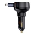 BASEUS ładowarka samochodowa Typ C + zwijany kabel LightningPD3.0 QC4.0 3A 55W CCTXP-CC / C00057803111-00 czarna