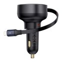BASEUS ładowarka samochodowa Typ C + zwijany kabel LightningPD3.0 QC4.0 3A 55W CCTXP-CC / C00057803111-00 czarna