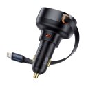 BASEUS ładowarka samochodowa Typ C + zwijany kabel LightningPD3.0 QC4.0 3A 55W CCTXP-CC / C00057803111-00 czarna