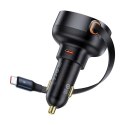 BASEUS ładowarka samochodowa Typ C + zwijany kabel Typ C PD3.0 QC4.0 3A 60W CCTXP-CCL / C00057802111-01 czarna