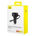 BASEUS ładowarka samochodowa Typ C + zwijany kabel Typ C PD3.0 QC4.0 3A 60W CCTXP-CCL / C00057802111-01 czarna