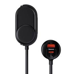BASEUS ładowarka samochodowa USB A + Typ C + 2 x gniazdo zapaliniczki PD 5A 30W C00455300121-00 czarna