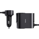 BASEUS ładowarka samochodowa USB A + Typ C + 2 x gniazdo zapaliniczki PD 5A 30W C00455300121-00 czarna