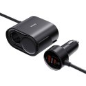 BASEUS ładowarka samochodowa USB A + Typ C + 2 x gniazdo zapaliniczki PD 5A 30W C00455300121-00 czarna