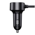 BASEUS ładowarka samochodowa USB A + Typ C + 2 x gniazdo zapaliniczki PD 5A 30W C00455300121-00 czarna