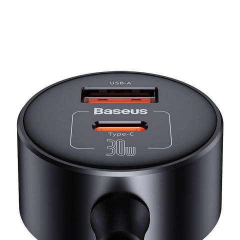 BASEUS ładowarka samochodowa USB A + Typ C + 2 x gniazdo zapaliniczki PD 5A 30W C00455300121-00 czarna BASEUS ładowarka samochodowa USB A + Typ C + 2 x gniazdo zapaliniczki PD 5A 30W C00455300121-00 czarna