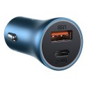 BASEUS ładowarka samochodowa USB A + Typ C + kabel Typ C do Ligthning PD QC4.0 3A 40W TZCCJD-03 niebieska