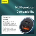 BASEUS ładowarka samochodowa USB A + Typ C + kabel Typ C do Ligthning PD QC4.0 3A 40W TZCCJD-03 niebieska