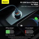 BASEUS ładowarka samochodowa USB A + Typ C + kabel Typ C do Ligthning PD QC4.0 3A 40W TZCCJD-03 niebieska