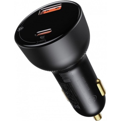 BASEUS ładowarka samochodowa USB A + Typ C z wyświetlaczem PD3.0 QC4.0 5A 100W CCZX-01 czarna