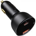 BASEUS ładowarka samochodowa USB A + Typ C z wyświetlaczem PD3.0 QC4.0 5A 100W CCZX-01 czarna
