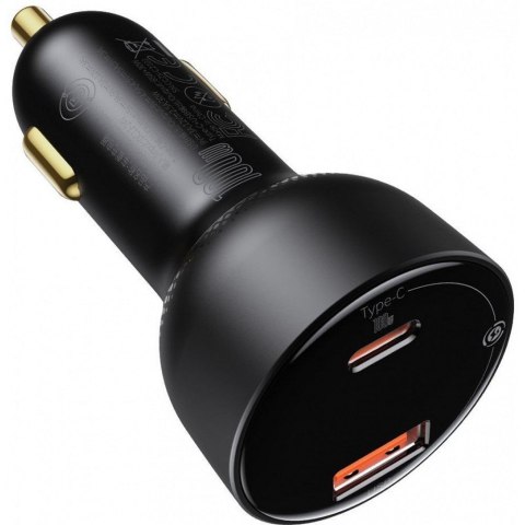 BASEUS ładowarka samochodowa USB A + Typ C z wyświetlaczem PD3.0 QC4.0 5A 100W CCZX-01 czarna BASEUS ładowarka samochodowa USB A + Typ C z wyświetlaczem PD3.0 QC4.0 5A 100W CCZX-01 czarna