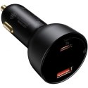 BASEUS ładowarka samochodowa USB A + Typ C z wyświetlaczem PD3.0 QC4.0 5A 100W CCZX-01 czarna