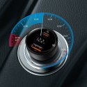 BASEUS ładowarka samochodowa USB A + Typ C z wyświetlaczem PD3.0 QC4.0 5A 100W CCZX-01 czarna