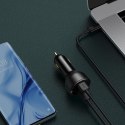 BASEUS ładowarka samochodowa USB A + Typ C z wyświetlaczem PD3.0 QC4.0 5A 100W CCZX-01 czarna