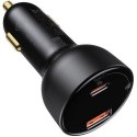 BASEUS ładowarka samochodowa USB A + Typ C z wyświetlaczem + kabel Typ C do Typ C PD3.0 QC4.0 5A 100W TZCCZX-01 czarna