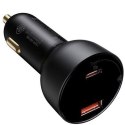 BASEUS ładowarka samochodowa USB A + Typ C z wyświetlaczem + kabel Typ C do Typ C PD3.0 QC4.0 5A 100W TZCCZX-01 czarna