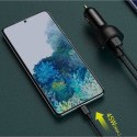 BASEUS ładowarka samochodowa USB A + Typ C z wyświetlaczem + kabel Typ C do Typ C PD3.0 QC4.0 5A 100W TZCCZX-01 czarna