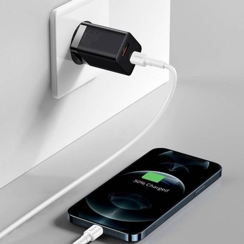 BASEUS ładowarka sieciowa USB A + Typ C PD QC3.0 30W CCSUPP-E01/CCCJG30UE czarna BASEUS ładowarka sieciowa USB A + Typ C PD QC3.0 30W CCSUPP-E01/CCCJG30UE czarna