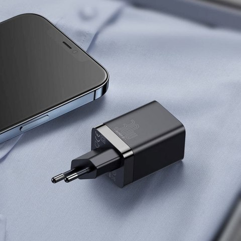 BASEUS ładowarka sieciowa USB A + Typ C PD QC3.0 30W CCSUPP-E01/CCCJG30UE czarna BASEUS ładowarka sieciowa USB A + Typ C PD QC3.0 30W CCSUPP-E01/CCCJG30UE czarna