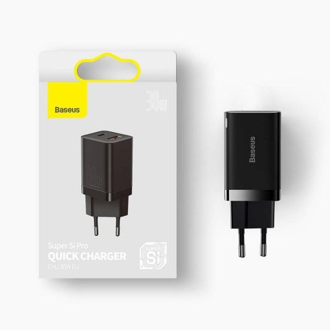 BASEUS ładowarka sieciowa USB A + Typ C PD QC3.0 30W CCSUPP-E01/CCCJG30UE czarna BASEUS ładowarka sieciowa USB A + Typ C PD QC3.0 30W CCSUPP-E01/CCCJG30UE czarna