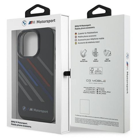BMW futerał do IPHONE 16 Pro Max BMHCP16X23HTRAK (Motorsport IML Random Stripes) black
