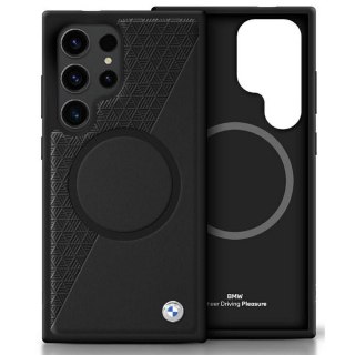 BMW futerał do SAMSUNG S25 Ultra kompatybilny z MagSafe BMHMS25L23RTPK (Sign Leather Half Textured and Circle) black