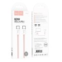 EOL HOCO kabel Typ C do Typ C 3A 60W X104 1 m różowy EOL HOCO kabel Typ C do Typ C 3A 60W X104 1 m różowy