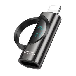 Adapter Lightning do USB C Hoco PD 2,4A 27W z wyświetlaczem UA32B czarny