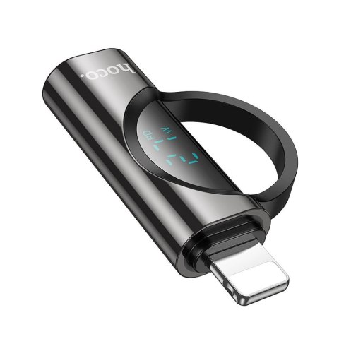 Adapter Lightning do USB C Hoco PD 2,4A 27W z wyświetlaczem UA32B czarny Adapter Lightning do USB C Hoco PD 2,4A 27W z wyświetlaczem UA32B czarny