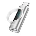 HOCO adapter Typ C (męski) do Lightning (żeński) z wyświetlaczem 3A 60W UA32A srebrny HOCO adapter Typ C (męski) do Lightning (żeński) z wyświetlaczem 3A 60W UA32A srebrny