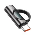 HOCO adapter Typ C (męski) do Typ C (żeński) z wyświetlaczem 5A 100W UA32 czarny HOCO adapter Typ C (męski) do Typ C (żeński) z wyświetlaczem 5A 100W UA32 czarny
