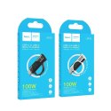 HOCO adapter Typ C (męski) do Typ C (żeński) z wyświetlaczem 5A 100W UA32 srebrny HOCO adapter Typ C (męski) do Typ C (żeński) z wyświetlaczem 5A 100W UA32 srebrny